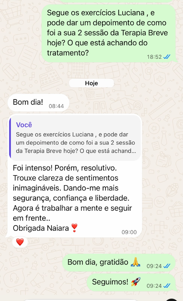 Depoimento WhatsApp Luciana