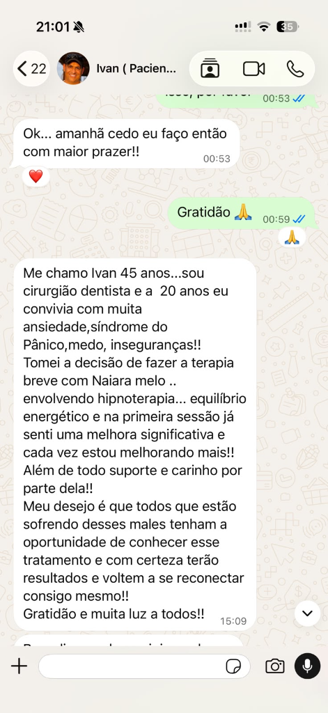 Depoimento WhatsApp Dr. Ivan